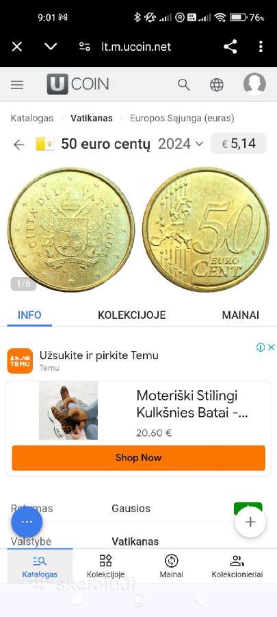 Vatikanas moneta - nuotraukos Nr. 3