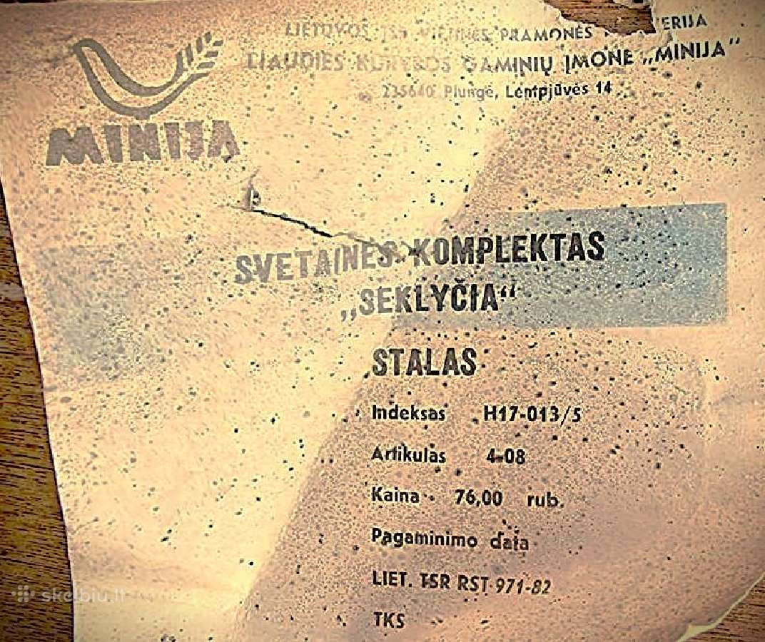 Svetainės komplektas ''Seklyčia'' Plungės Minija - nuotraukos Nr. 7