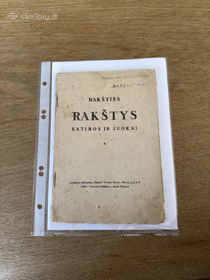 Rakšties rakštys 1930 m.