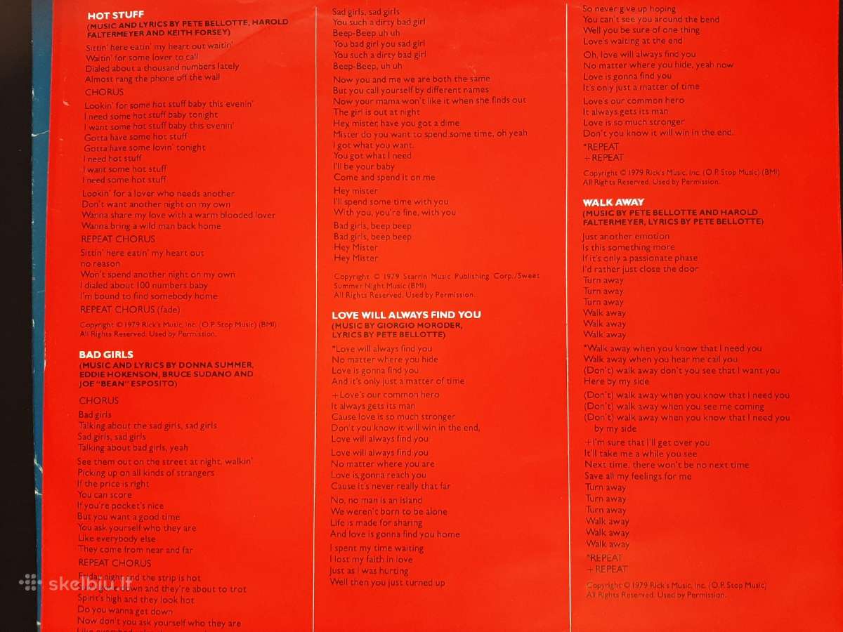 Donna Summer 1979 “Bad Girls 2 Lp - nuotraukos Nr. 4