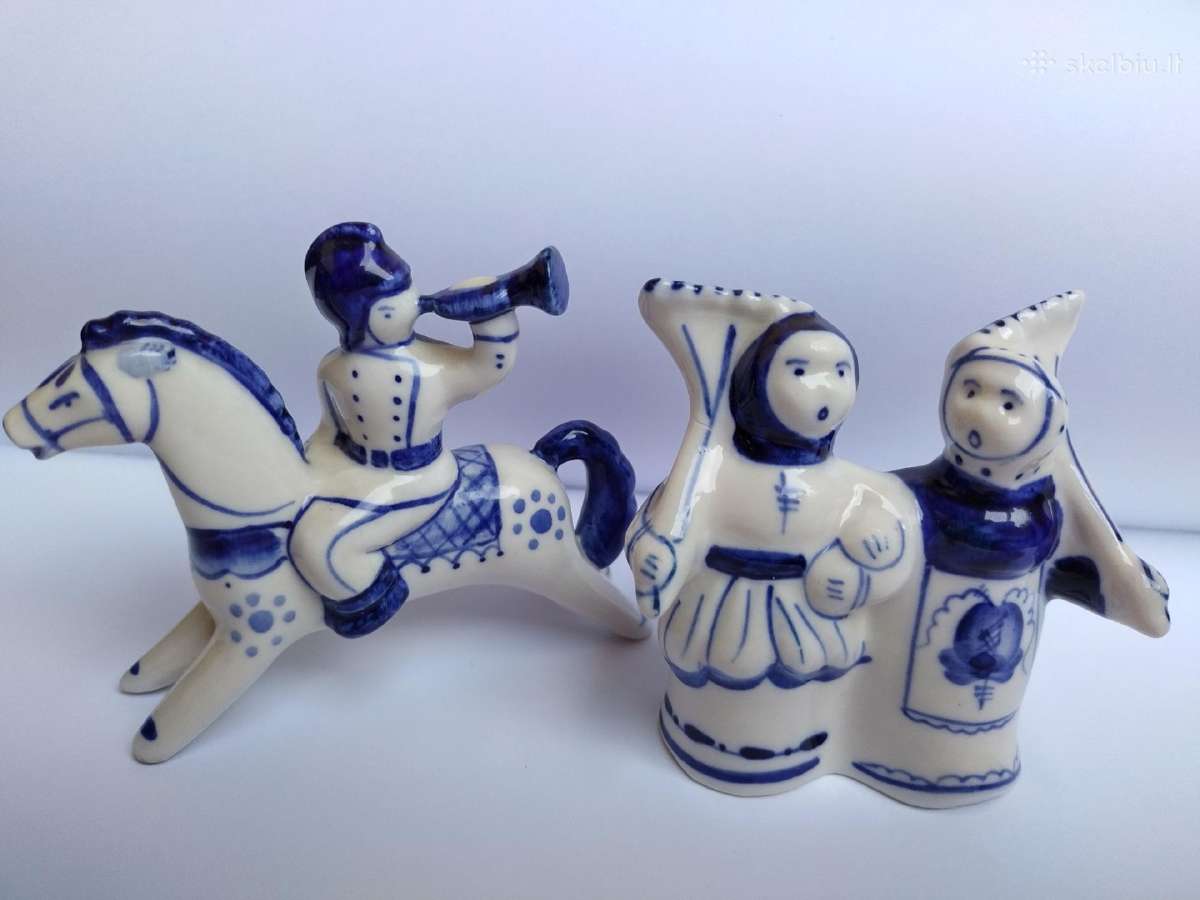 Gzhel porcelianinės figūrėlės - 5 vnt. - nuotraukos Nr. 2