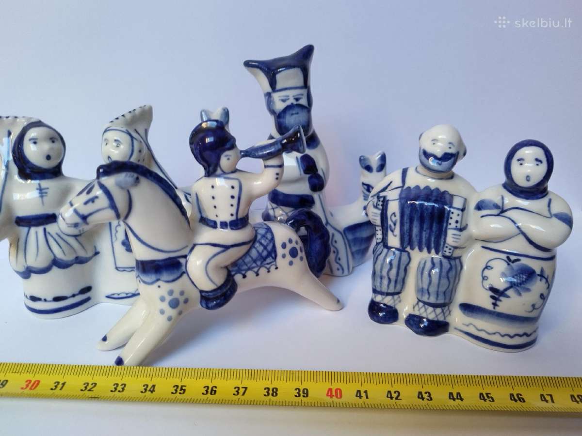 Gzhel porcelianinės figūrėlės - 5 vnt. - nuotraukos Nr. 5