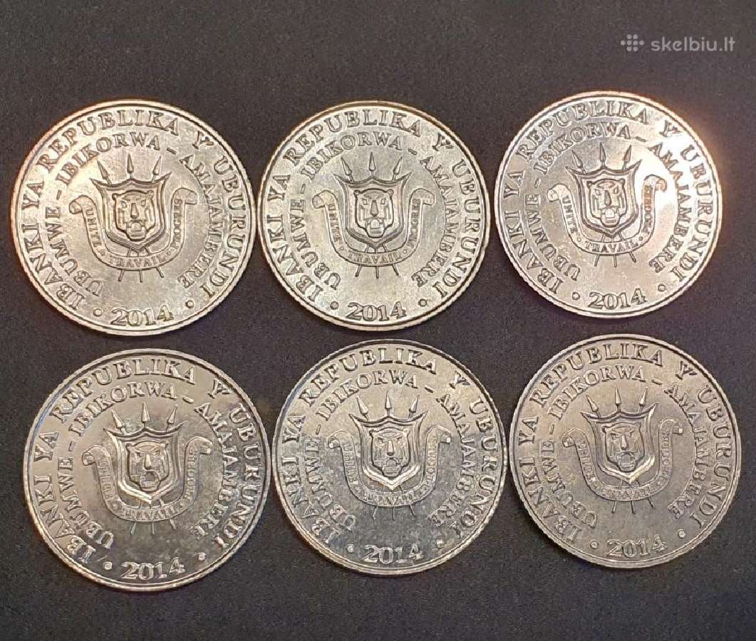 Burundis proginių 5 frankų 6 vnt. setas, 2014