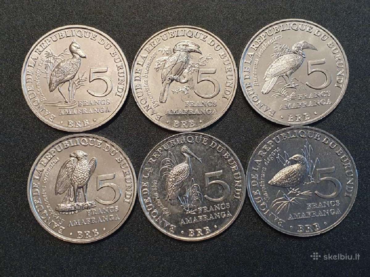 Burundis proginių 5 frankų 6 vnt. setas, 2014 - nuotraukos Nr. 2