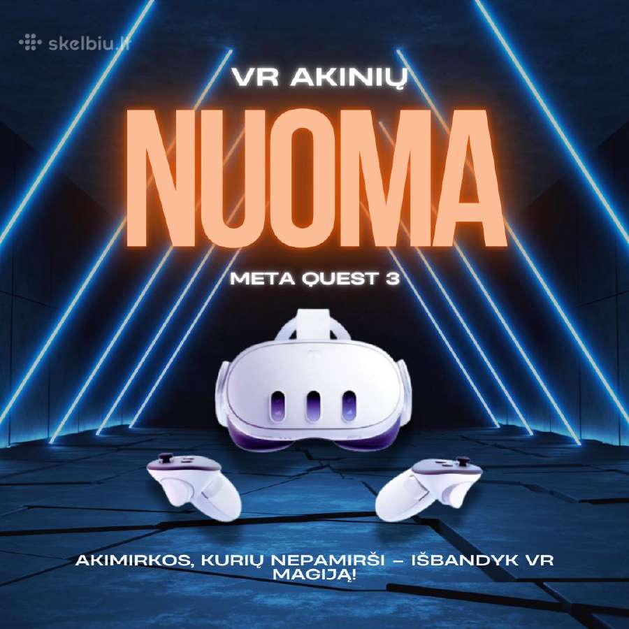 Meta Quest 3 Vr Akinių Nuoma Vilniuje