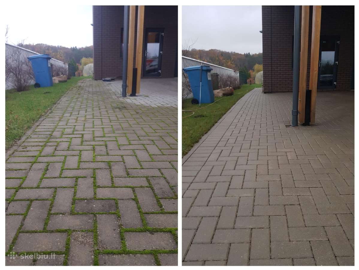 Trinkelių,terasų,fasadų, kietų paviršių plovimas - nuotraukos Nr. 31