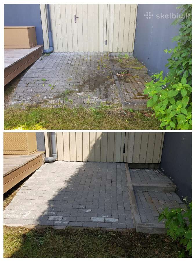 Trinkelių,terasų,fasadų, kietų paviršių plovimas - nuotraukos Nr. 33