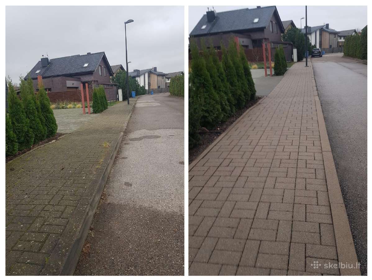 Trinkelių,terasų,fasadų, kietų paviršių plovimas - nuotraukos Nr. 6