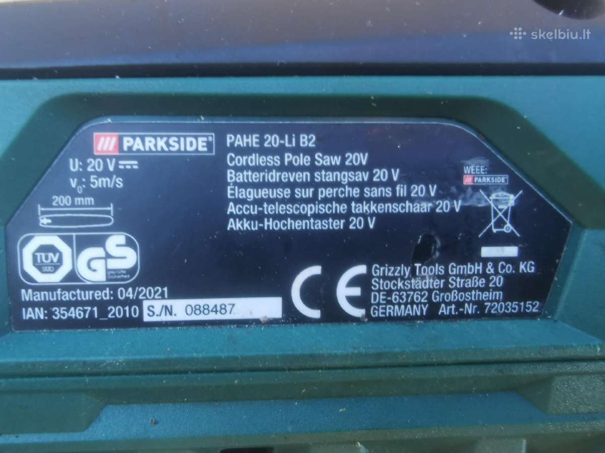 Akumuliatorinis genėtuvas 20 V Pahe 20-li - nuotraukos Nr. 2