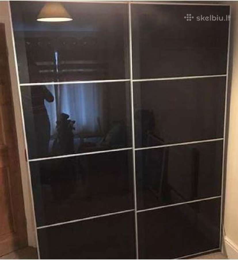 Stiklai Ikea spintai Pax (juodi)