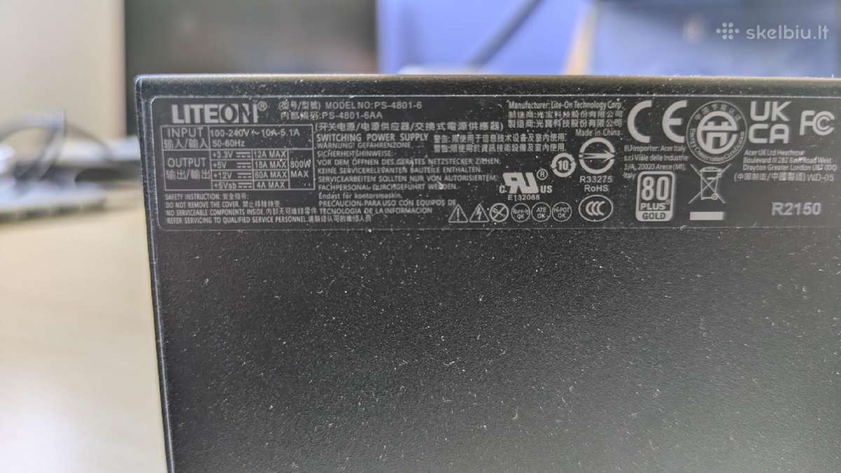 Maitinimo šaltinis Liteon Ps-4801-6, 800w - nuotraukos Nr. 3