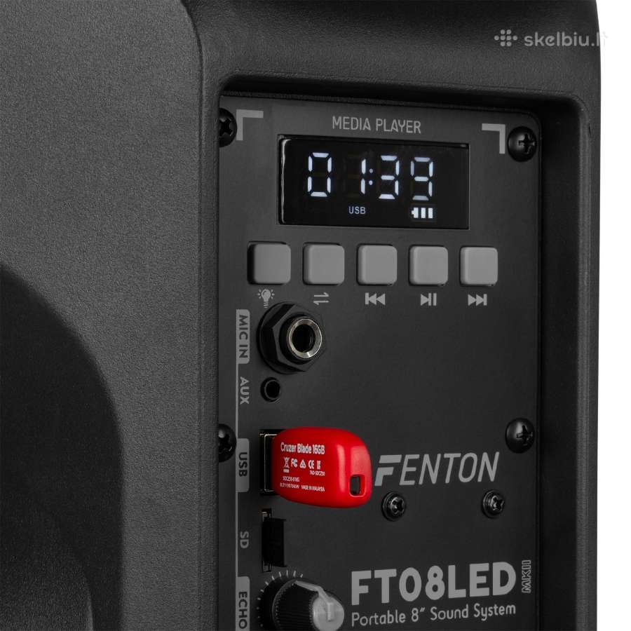 Fenton Ft08led Mk2 300w nešiojama kolonėlė su bela - nuotraukos Nr. 10