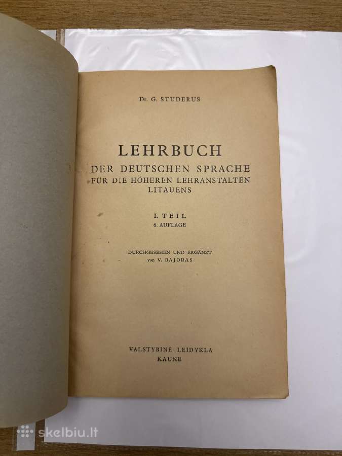 Lehrbuch Der Deutshen Sprache I. Teil 6. Auflage. - nuotraukos Nr. 2