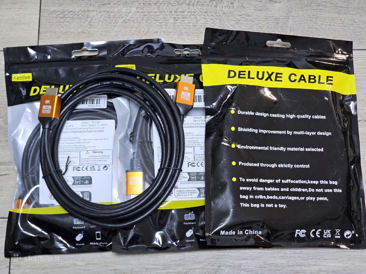 Aukštos kokybės Hdmi 2.1 laidai 4k 120hz 3m – nauj - nuotraukos Nr. 7