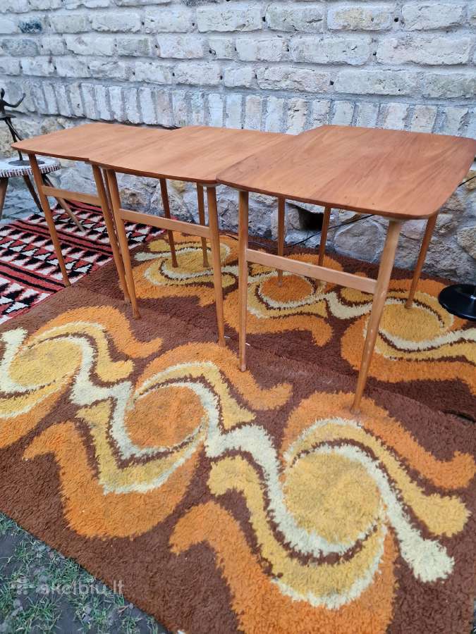 Vintažiniai mid century tikmedžio staliukai - nuotraukos Nr. 4
