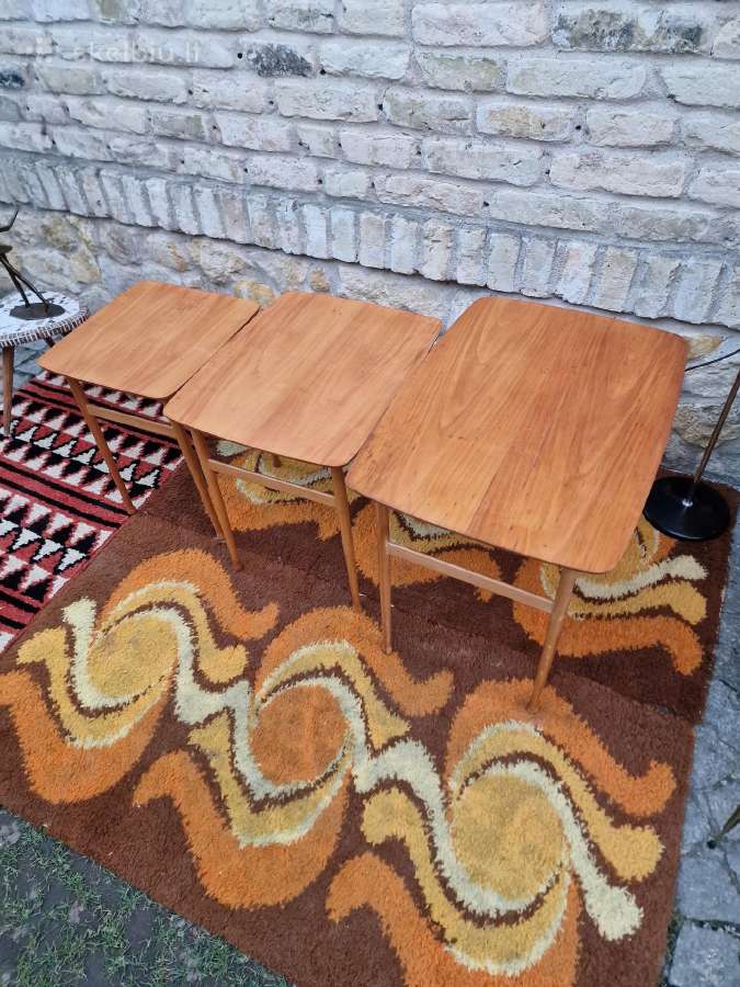 Vintažiniai mid century tikmedžio staliukai - nuotraukos Nr. 7
