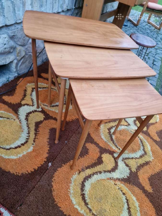 Vintažiniai mid century tikmedžio staliukai - nuotraukos Nr. 16