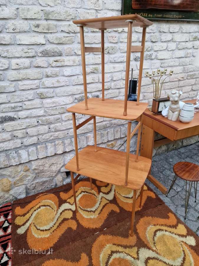 Vintažiniai mid century tikmedžio staliukai - nuotraukos Nr. 20