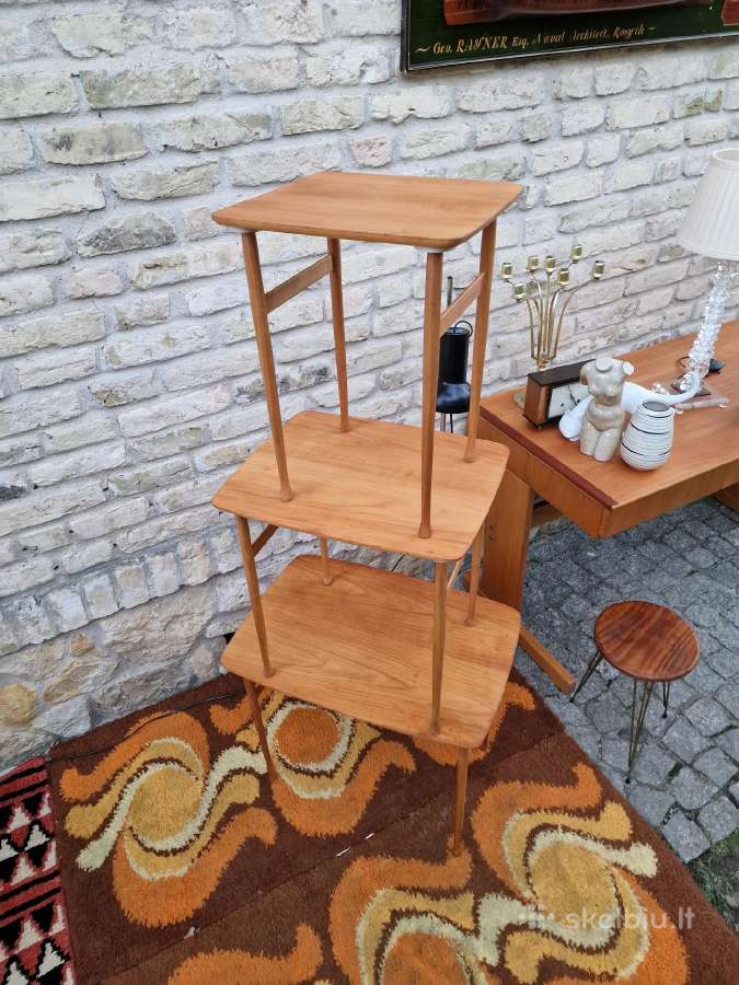 Vintažiniai mid century tikmedžio staliukai - nuotraukos Nr. 23