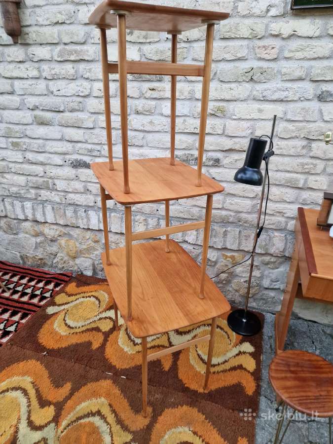 Vintažiniai mid century tikmedžio staliukai - nuotraukos Nr. 25
