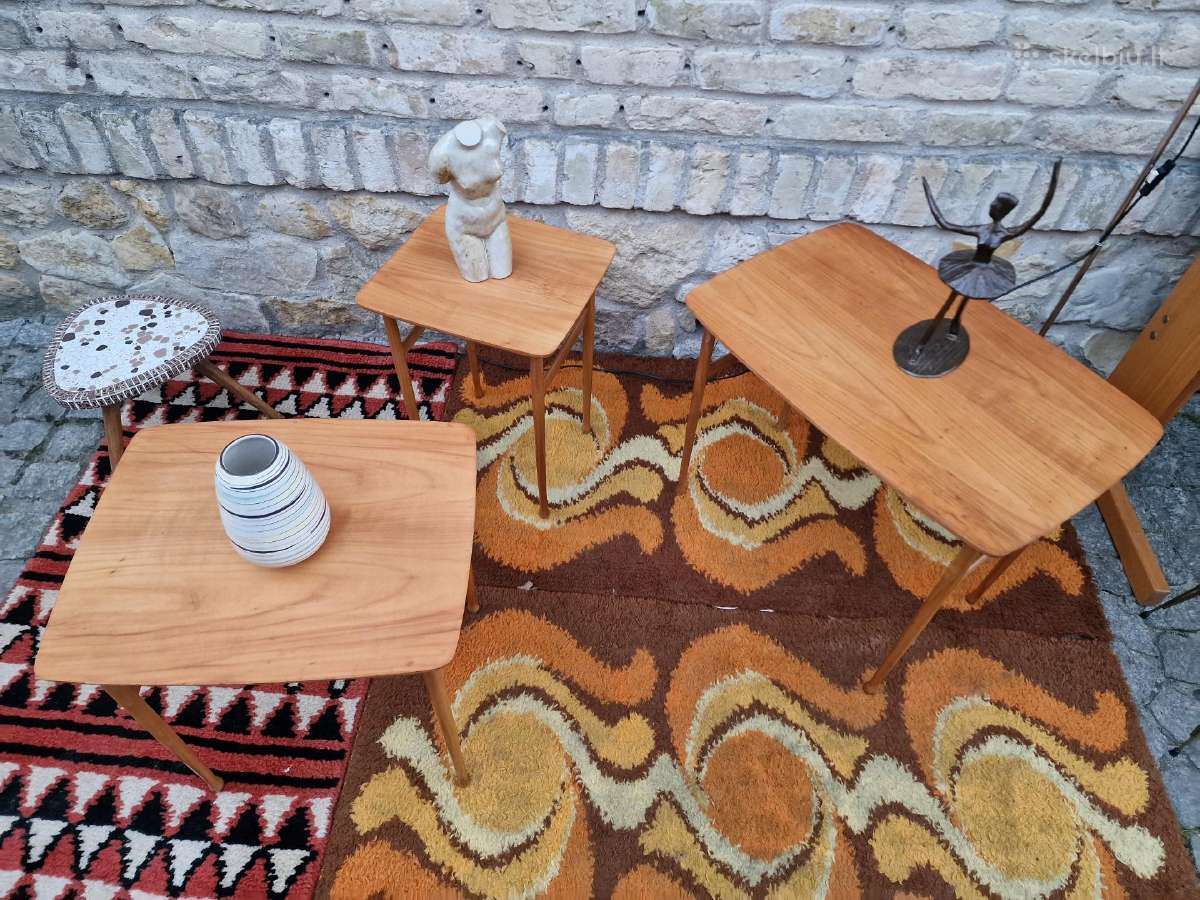 Vintažiniai mid century tikmedžio staliukai - nuotraukos Nr. 31