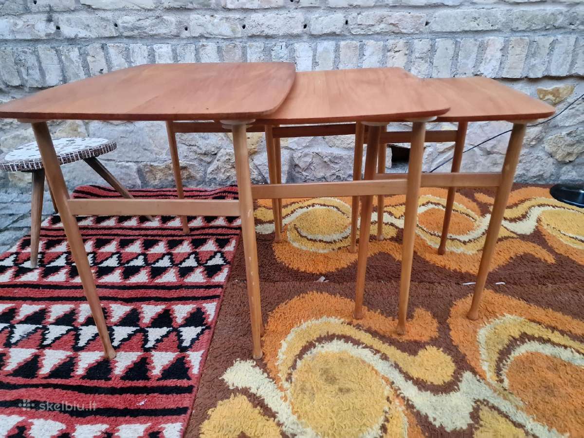 Vintažiniai mid century tikmedžio staliukai - nuotraukos Nr. 34