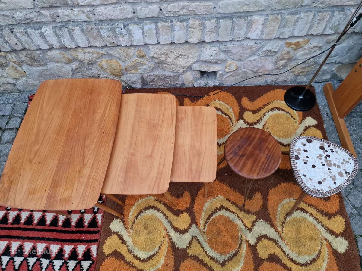 Vintažiniai mid century tikmedžio staliukai - nuotraukos Nr. 37