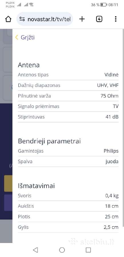 TV kambarine antena - nuotraukos Nr. 3