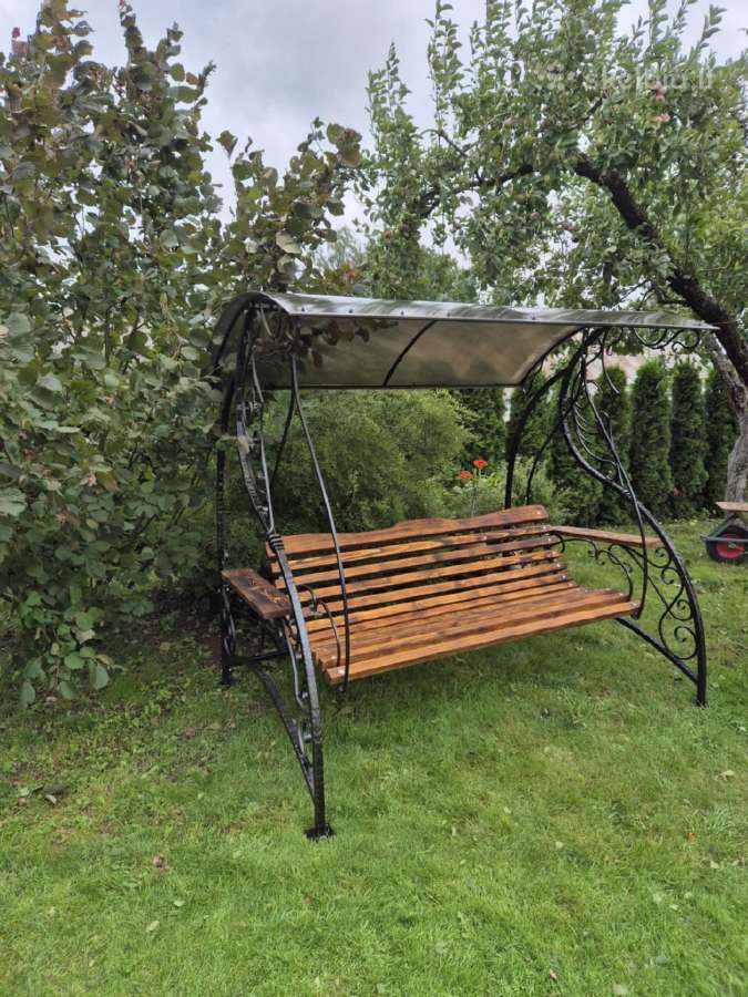 Kalvio darbo metalinės lauko supynės - nuotraukos Nr. 9