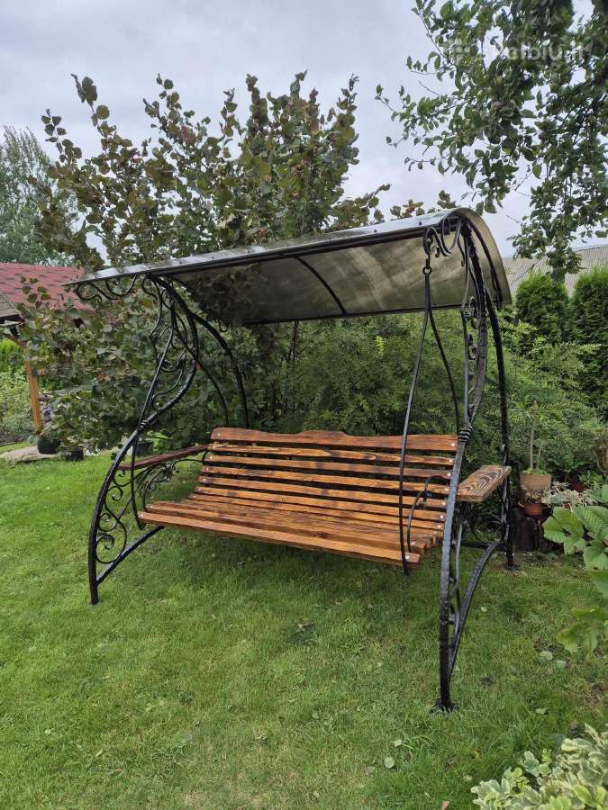 Kalvio darbo metalinės lauko supynės - nuotraukos Nr. 10