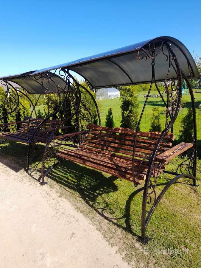 Kalvio darbo metalinės lauko supynės - nuotraukos Nr. 11