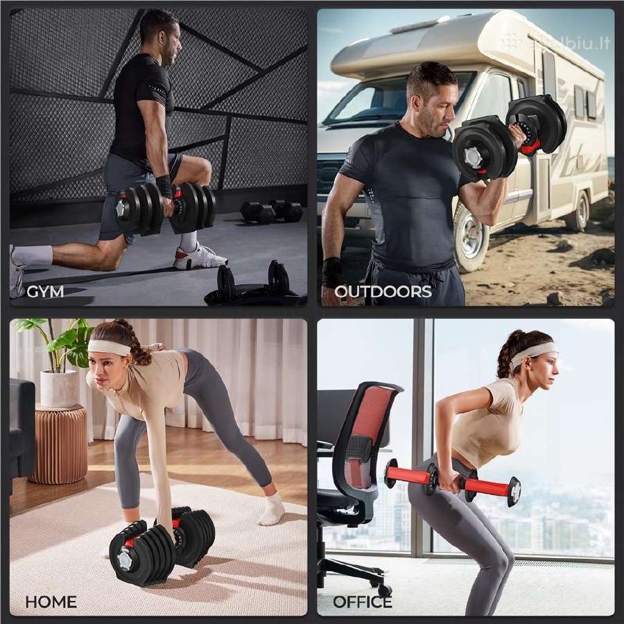 Reguliuojamas hantelis svarmuo nuo 2 kg iki 40 kg - nuotraukos Nr. 11