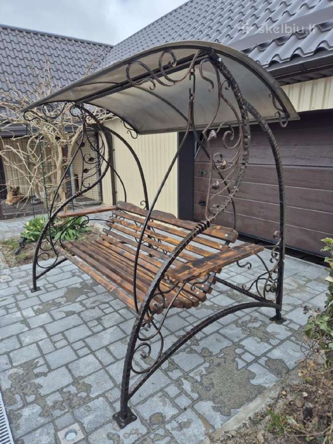 Kalvio darbo metalinės lauko supynės - nuotraukos Nr. 13