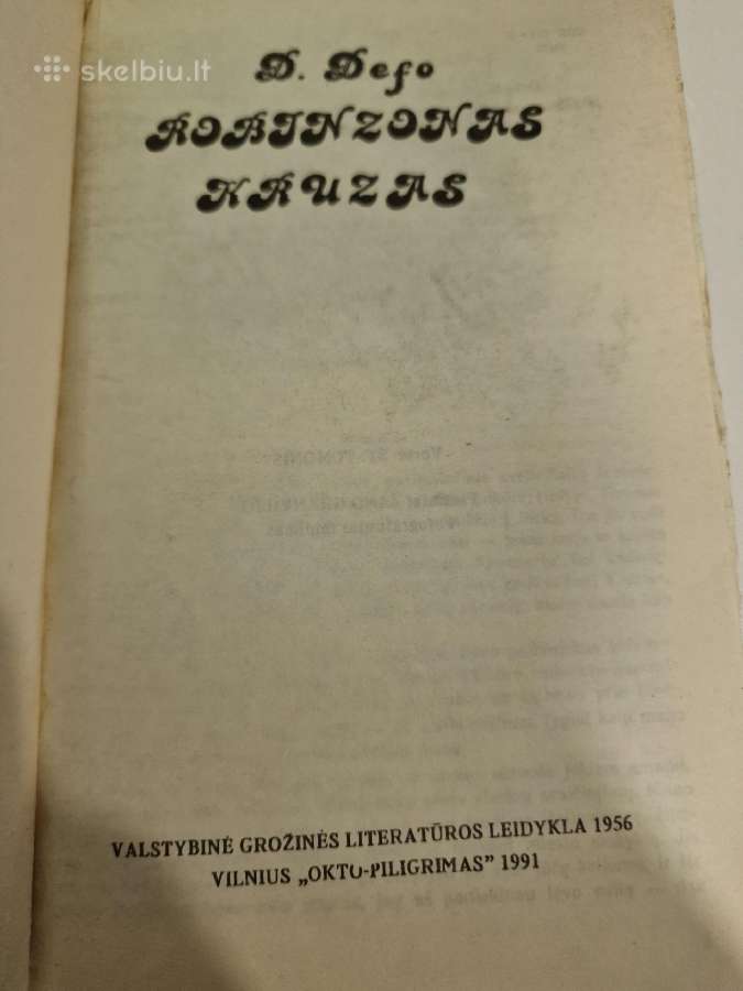 D. Defo Robinzonas Kruzas knyga - nuotraukos Nr. 2