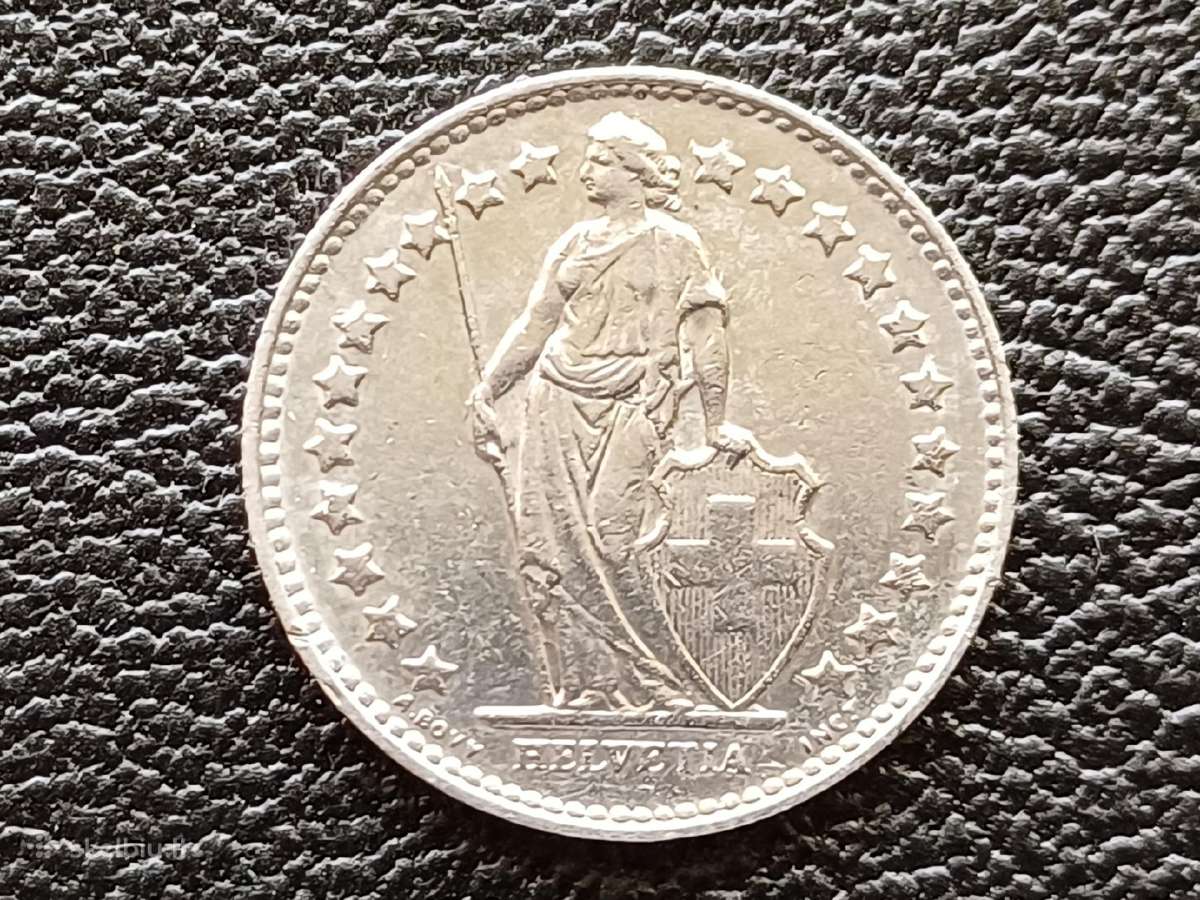 (109) 1/2 franko 1951m. Šveicarija sidabras - nuotraukos Nr. 2