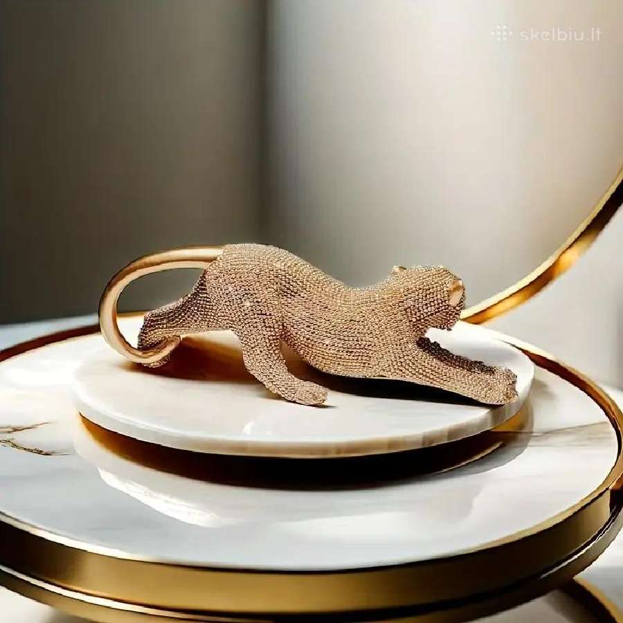 Juoda ir auksinė leopardo statulos, skulptūros - nuotraukos Nr. 12