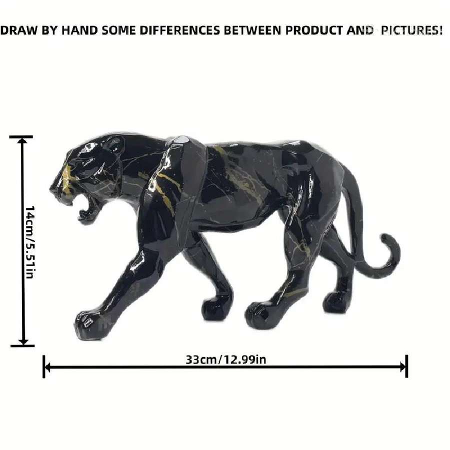 Juoda ir auksinė leopardo statulos, skulptūros - nuotraukos Nr. 6