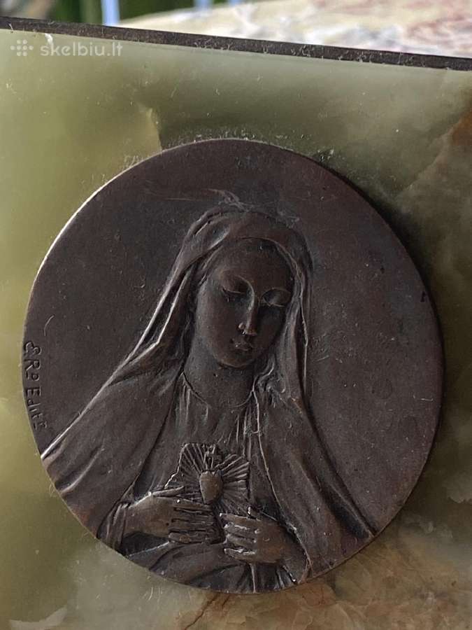 Vintažinė Mergelės Marijos ikona iš bronzos - nuotraukos Nr. 5