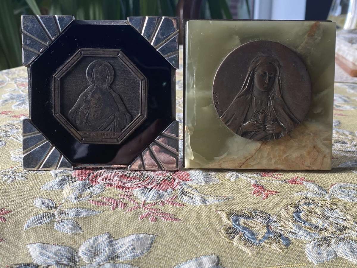 Vintažinė Mergelės Marijos ikona iš bronzos - nuotraukos Nr. 4