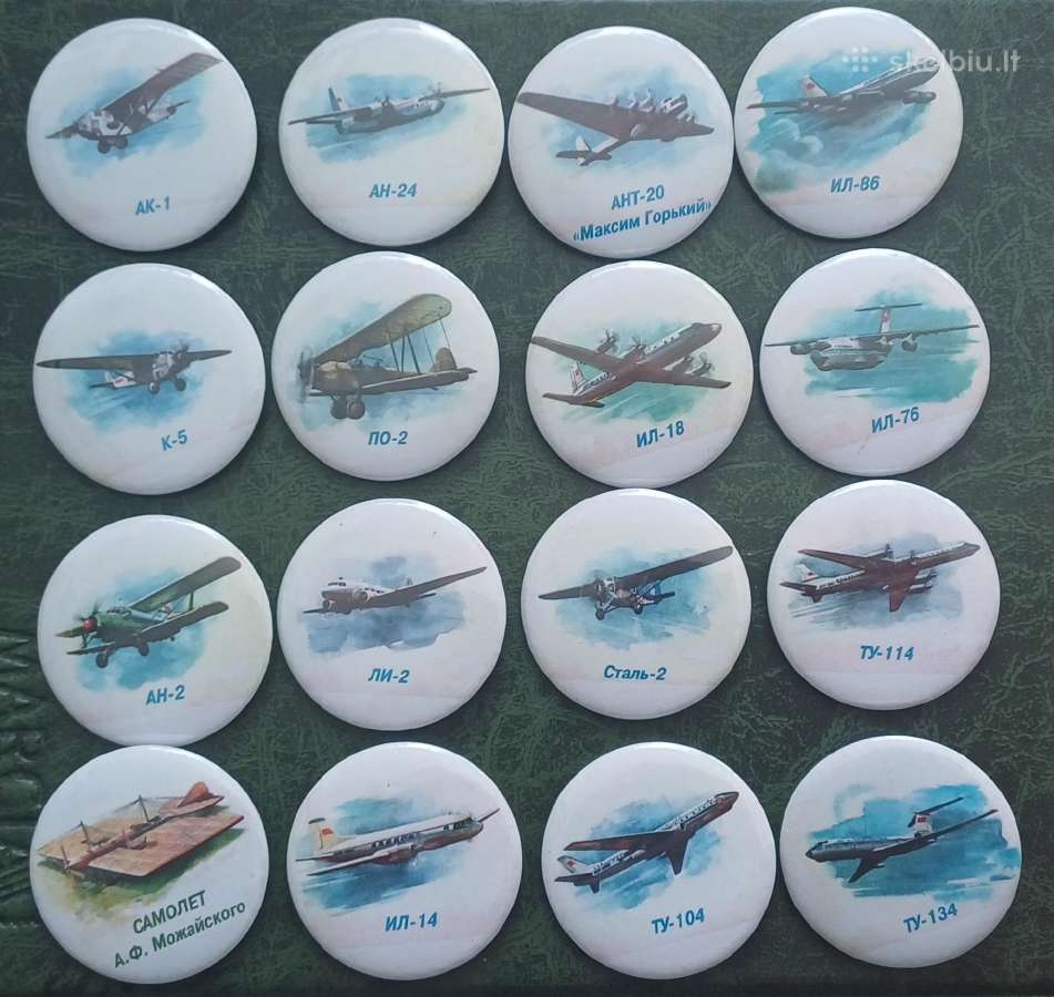 Aviacija, lektuvai ženkliukai rinkinys