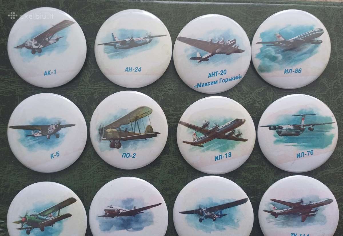 Aviacija, lektuvai ženkliukai rinkinys - nuotraukos Nr. 2