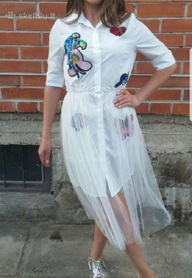 Stilinga balta suknelė/marškiniai