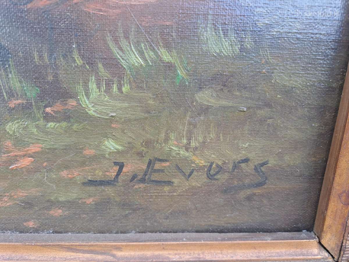 Paveikslas senovinis ant drobės - nuotraukos Nr. 3