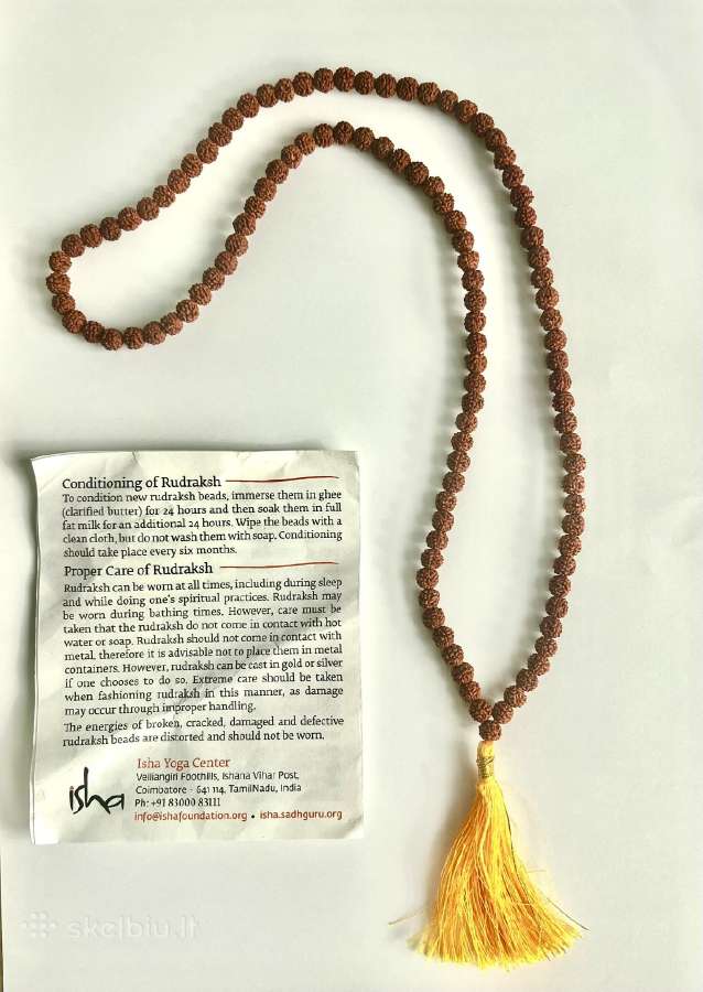 Autentiškas Rudraksha vėrinys iš Isha ašramo 6mm