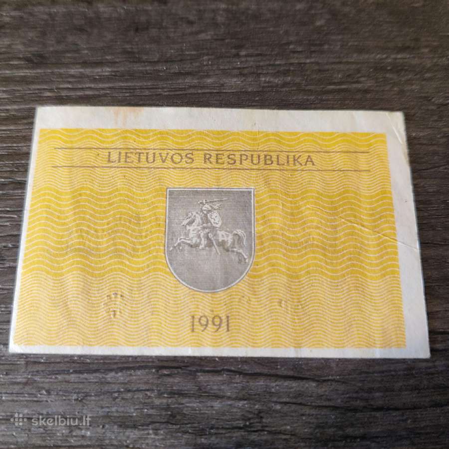 0.5 talono 1991 - Valstybinis + klaida serijos Vf - nuotraukos Nr. 7