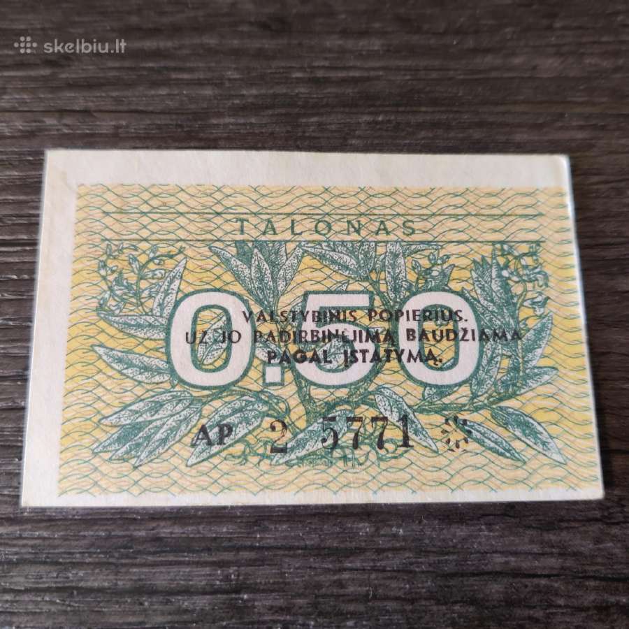 0.5 talono 1991 - Valstybinis + klaida serijos Xf