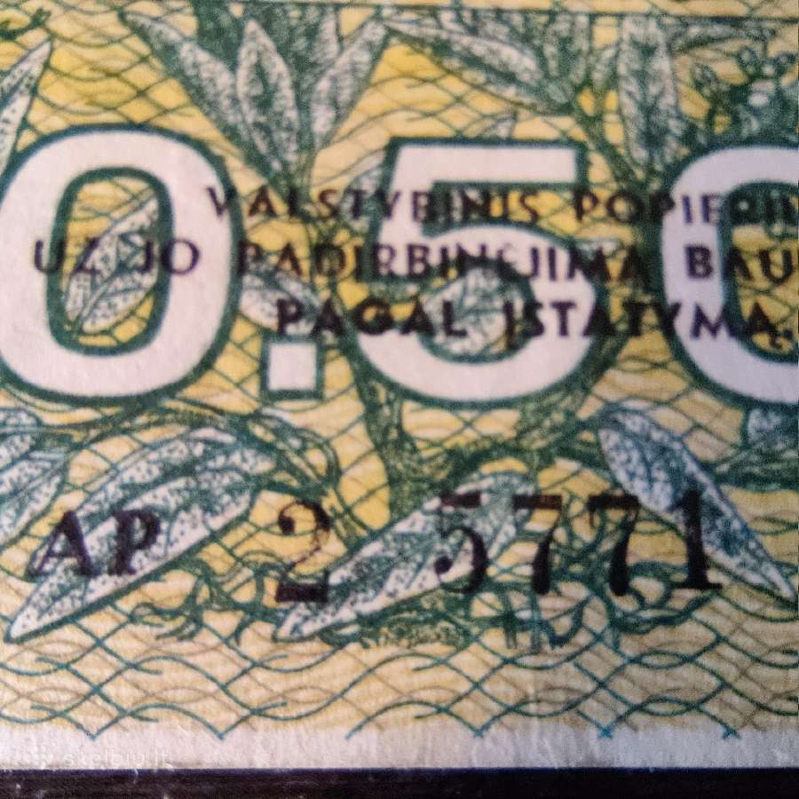 0.5 talono 1991 - Valstybinis + klaida serijos Xf - nuotraukos Nr. 6