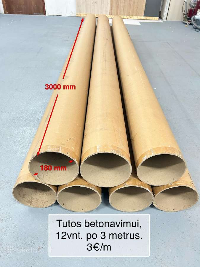 Kartoninė tuta betonavimui 3eur/m.
