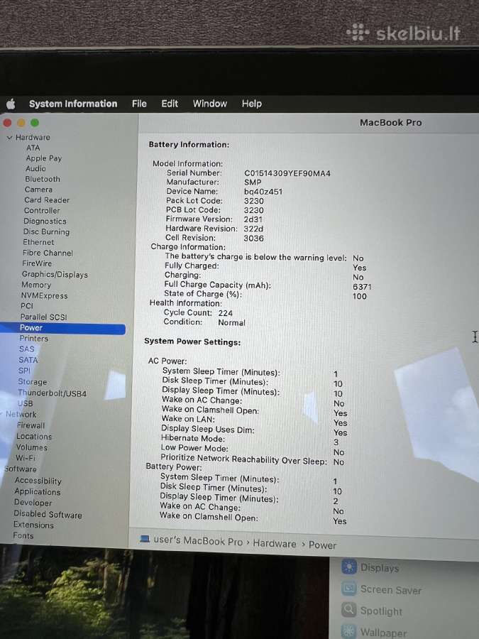 MacBook Pro 15" 2018 i7 16/512gb Baterija 100% - nuotraukos Nr. 4