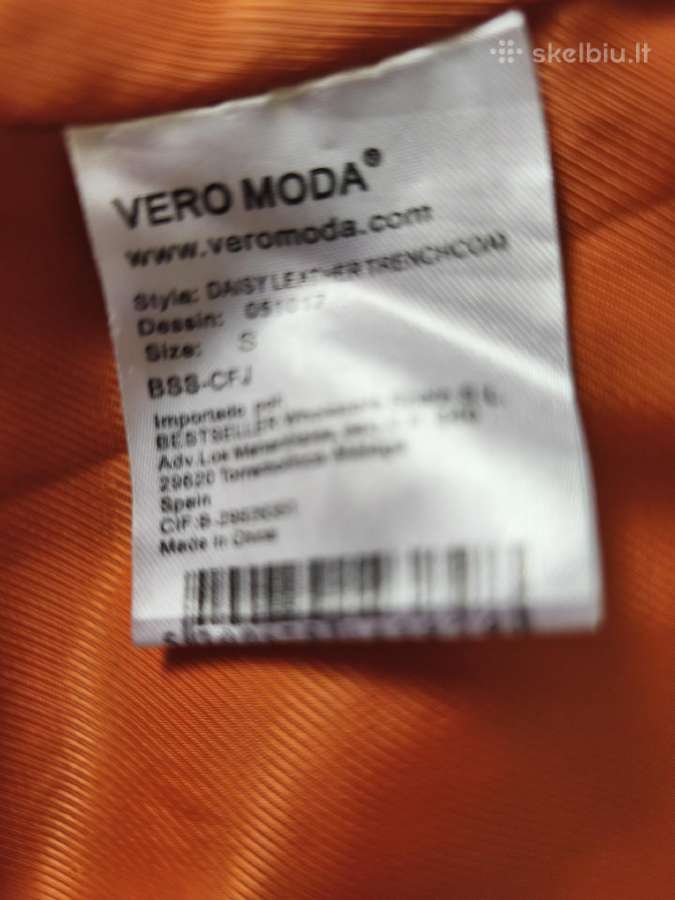 Naturalios odos lietpaltis Vero Moda - nuotraukos Nr. 4